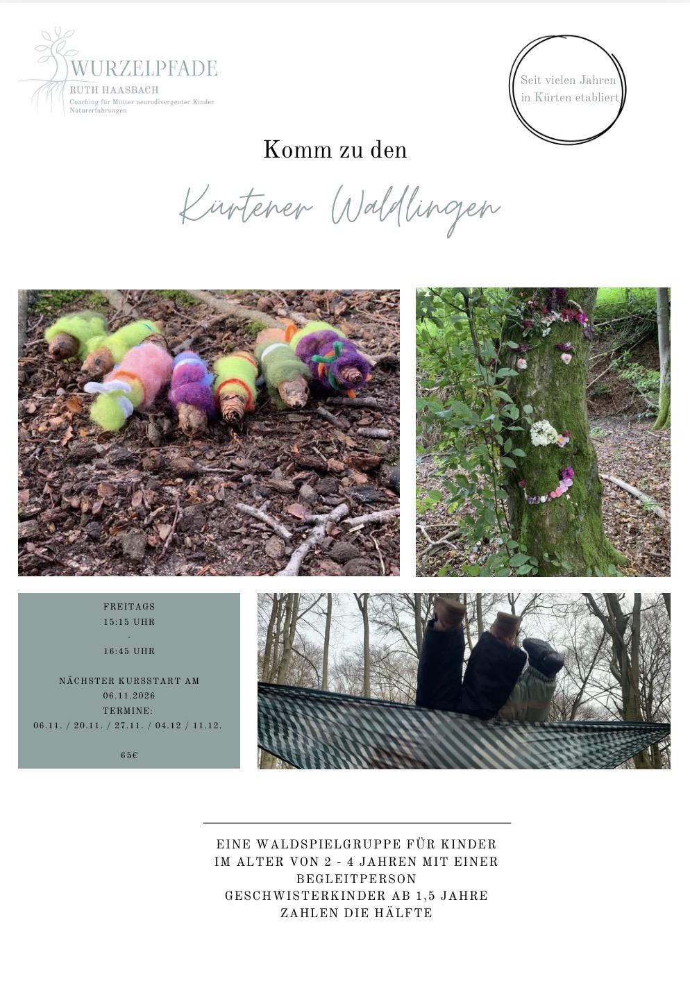 Waldbaden für Frauen Waldspielgruppe Kürten
